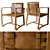 Safari Leather Belt Chair: Timeless Appeal 3D model small image 1