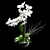 White Orchid Flower Decorative Pot 3D model small image 2