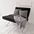 Compact Folding Chair with Ottoman 3D model small image 1