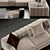 Elegant Minotti Freeman Sofa & Coffee Tables 3D model small image 2