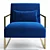 Luxurious Living Vegas Blue and Pink Armchair 3D model small image 2