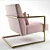 Luxurious Living Vegas Blue and Pink Armchair 3D model small image 3