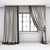 Dual-tone Roman Curtains with Pickup Brush & Window Layouts 3D model small image 1