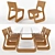Modern Steek Tabla and Chair 3D model small image 1