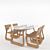 Modern Steek Tabla and Chair 3D model small image 3