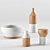 Harmonious Fusion: Ceramic & Wood Tableware 3D model small image 1