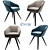 Elegant Steel Swivel Chair 3D model small image 1