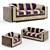 Luxurious Epoque Salotti Cliff Sofa 3D model small image 1