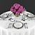 Elegant Hydrangea Table Setting 3D model small image 1