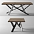 Modern Oak and Chrome Minimalist Table 3D model small image 2