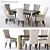 Elegant Bernhardt Profile Dining Set 3D model small image 1