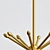 Mid-Century Modern 8-Light Brass Pendant 3D model small image 2