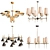 Elegant Vintage Brass Chandelier 3D model small image 1