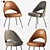 Sculptural Saarinen Armless Chair 3D model small image 1