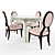 Modena Oval Dining Table Set 3D model small image 1