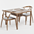 Elegant Dining Set: Chair & Table 3D model small image 1