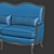 Luxurious French Nouailhac Valliere Sofa 3D model small image 3