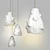 Modern White Ceramic Pendant Lamp 3D model small image 1