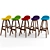 Set of 5 Bar Chairs 3D model small image 1