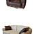 Italian Gold Comfort Upholstered Furniture 3D model small image 2