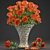 Eternal Elegance: Rose Bouquet in Glass Vase 3D model small image 1