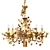 Elegant F&L Bronze Crystal Chandelier 3D model small image 1