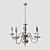 Elegant Sea Gull Chandelier | 5-Light Brushed Nickel 3D model small image 1