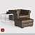 Luxury MODENA Chesterfield Leather Chair and Half 3D model small image 1