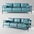 Modern Loft Design Sofa: 3980 Model 3D model small image 1