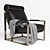 Sleek Leather Armchair 3D model small image 1