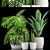 Geometric Pot Plant Trio 3D model small image 1