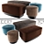 Luxurious Velvet Jacques Poufs 3D model small image 1