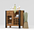 Ashley Wine Cabinet & Woven Flower Vase 3D model small image 2