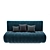 Mid-Century Sophia Velvet Two-Seater Sofa 3D model small image 2