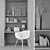 Elegant Decor Set: Chair, Table, Shelves 3D model small image 3