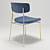 Retro Chic FIFTIES Chair: Metal Frame with Elegant Velvet 3D model small image 2