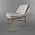 Elegant Bordeaux White Chair 3D model small image 1