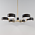 Sleek Brass Black Shade Chandelier 3D model small image 2