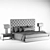 Sleek Modern Bed 3D model small image 3