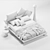 Picabia Bed and Coffee Table Set 3D model small image 3