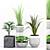 Elegant Plant Collection in Concrete Pot 3D model small image 1