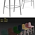 Colorful Bloom Wooden Barstool 3D model small image 3