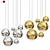 Chrome and Gold Mirror Ball Pendant 3D model small image 1