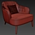 Luxurious Leslie Leather Armchair - Minotti 3D model small image 3