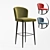 Elegant Aston Velvet Stool 3D model small image 2