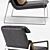 Brown Leather Lounge Chair: Industrial Chic Elegance 3D model small image 2