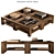 Elegant Vintage Wood Coffee Table 3D model small image 1