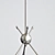 Mid-Century Modern 3-Light Nickel Chandelier 3D model small image 2