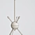 Mid-Century Modern 3-Light Nickel Chandelier 3D model small image 3