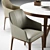 Elegant Alivar Globe Table & Amanda Chair Set 3D model small image 2